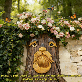 FHNQRQN tree faces decor outdoor brings storytelling vibes to trees.