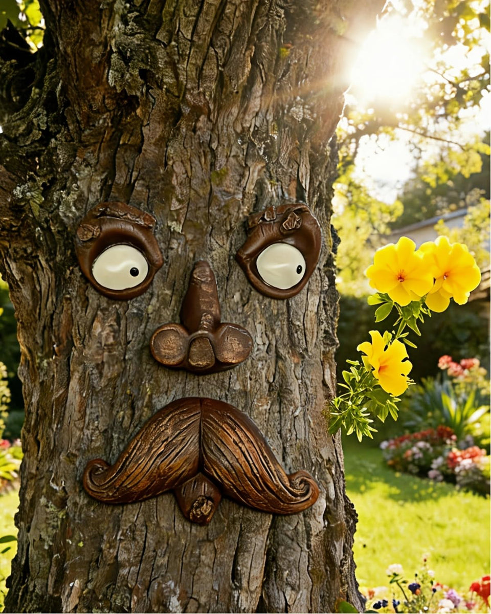 FHNQRQN tree faces decor outdoor on a branch adds whimsical garden charm.