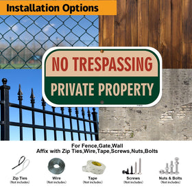 FHEGI 2-pack No Trespassing signs for yard, fence, and front door.