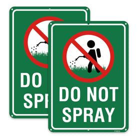 FHEGI do-not-spray sign 2pc for yard safety, clearly marking restricted areas.