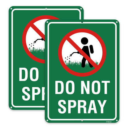 FHEGI do-not-spray sign 2pc for yard safety, clearly marking restricted areas.
