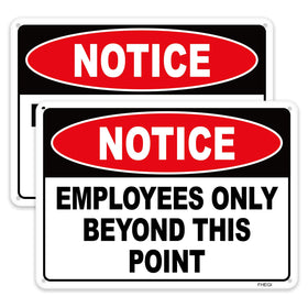 FHEGI Employees Only sign 10x7 aluminum front view, durable for outdoor use.