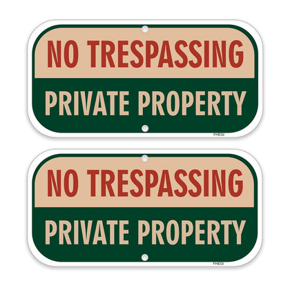 FHEGI No Trespassing sign 12x6 aluminum for clear outdoor visibility.