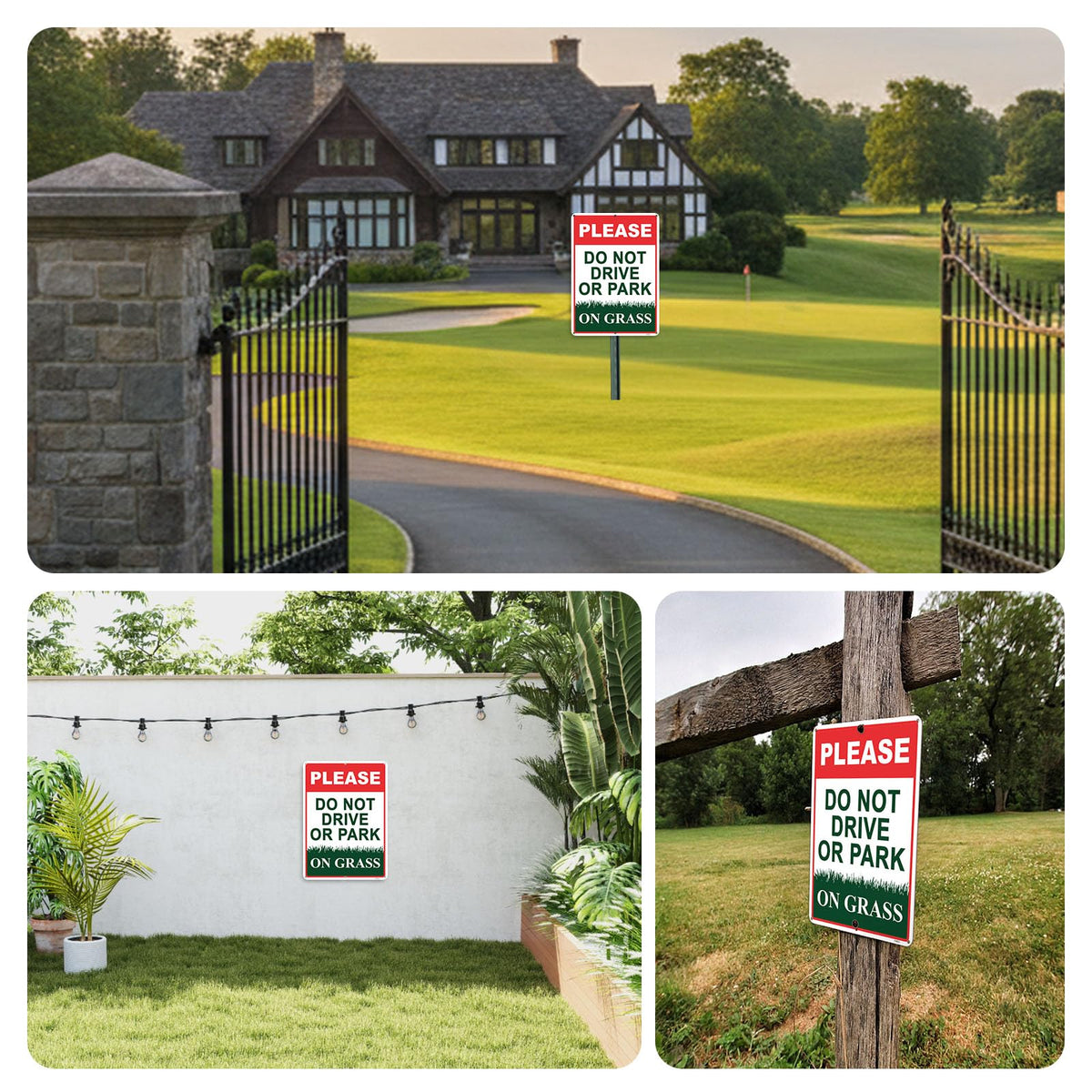 FHEGI Outdoor yard sign offers clear warnings while blending into outdoor spaces.