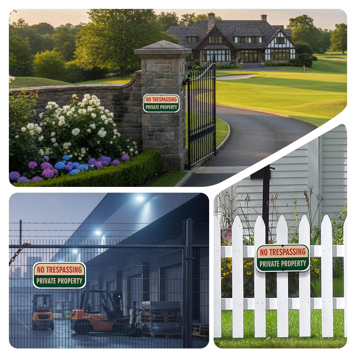FHEGI No Trespassing signs provide reliable boundary cues for properties.