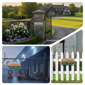 FHEGI No Trespassing signs provide reliable boundary cues for properties.