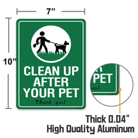FHEGI two-pack dog cleanup signs ready for mounting and easy yard placement.