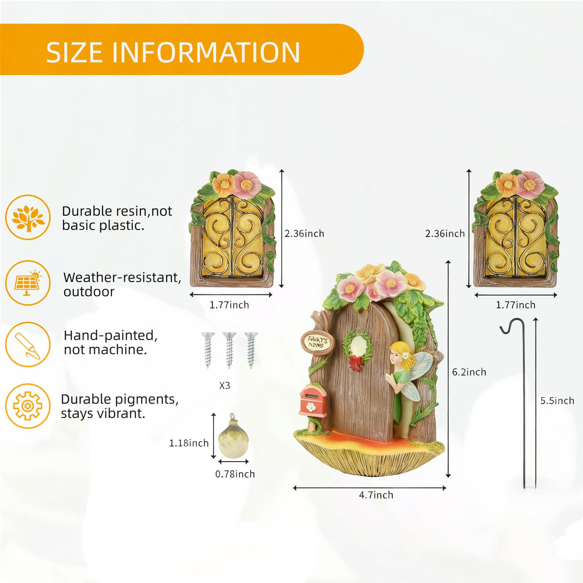 FHNQRQN Fairy Door garden decor enhances outdoor spaces with charm.