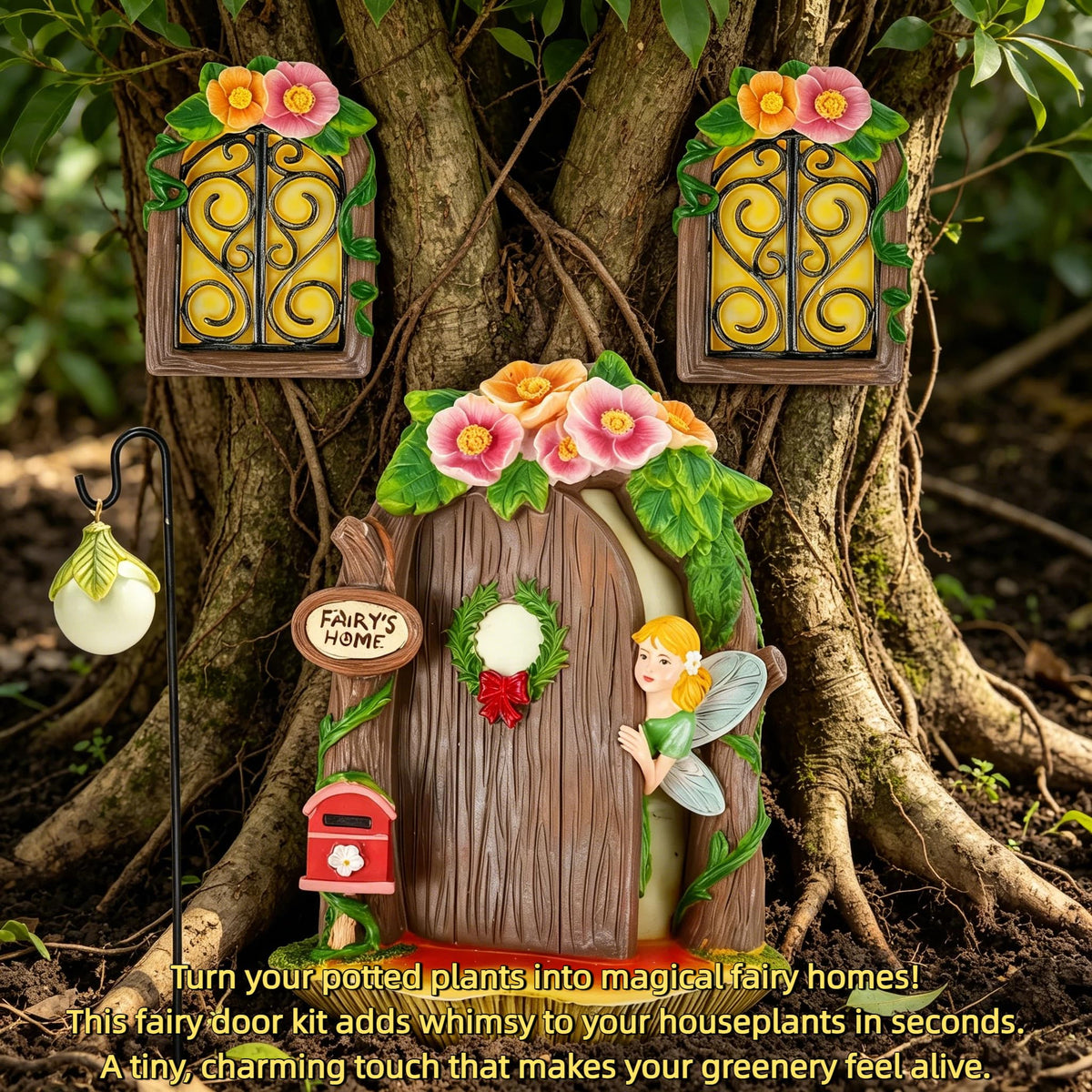 FHNQRQN Fairy Door gift for kids sparks imagination and outdoor storytelling.
