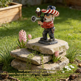 FHNQRQN veteran gift gnome suitable for desk or shelf.