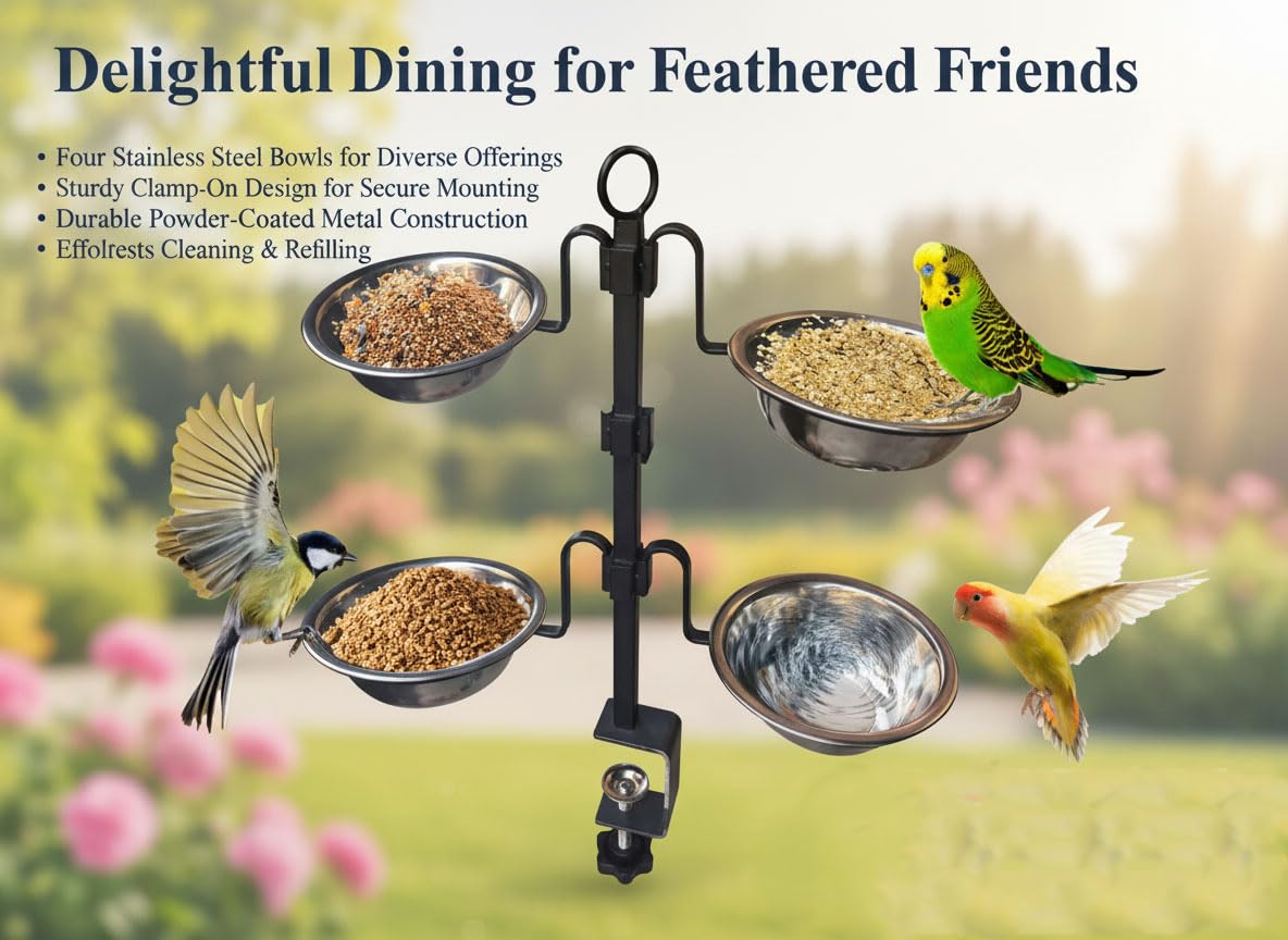 Fhryxxgy dishwasher-safe bowls simplify cleaning after busy bird-watching sessions.