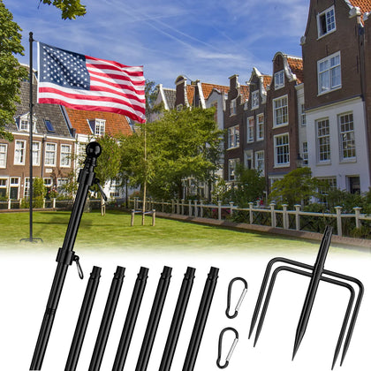 FIASON 9 ft tangle-free flag pole in-ground setup demonstrating stable, long-lasting performance.