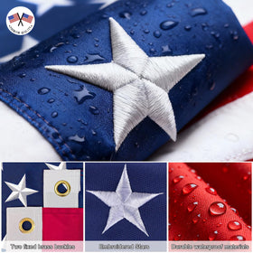 FIASON embroidered US flag 3x5 for durable outdoor use