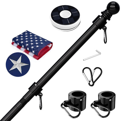 FIASON 5 ft flag pole kit with solar light in an outdoor setting boosts curb appeal
