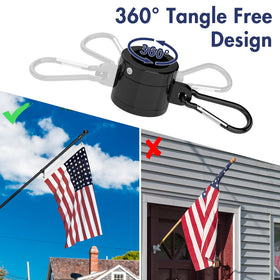 FIASON flagpole 360-degree rotating ring prevents tangling
