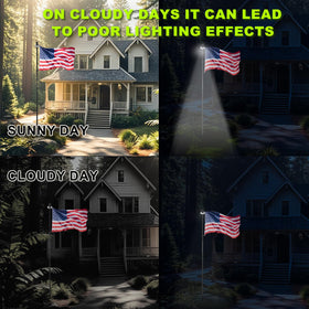 FIASON solar flag pole light night illumination enhances flag visibility after dusk.