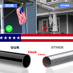 FIASON solar light on flag pole illuminates the display after dusk