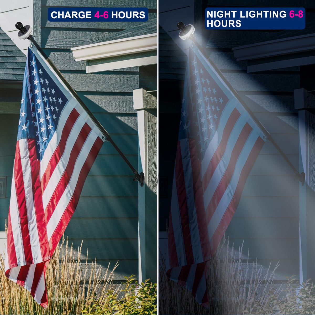 FIASON black outdoor flag pole offers sturdy residential or commercial display
