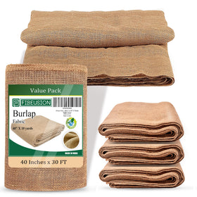 FIBEUSION Burlap Garden Roll closeup shows natural fibers ideal for weed barriers.