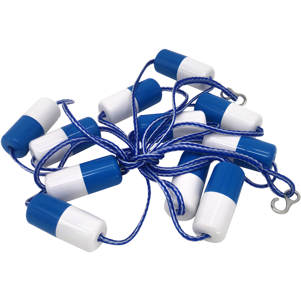 FibroPool floating pool safety rope with 22-foot length creates visible safe swim zone.