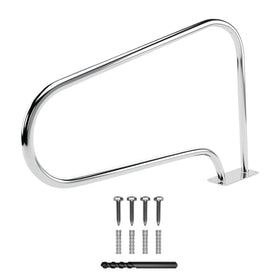 FibroPool hand rail with easy mount base plate for quick, secure installation.