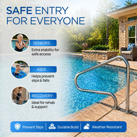 FibroPool handrail suitable for pools and spas with easy installation.