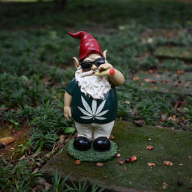FICITI Smoking Gnome garden-decor suits a yard focal point and conversation starter.