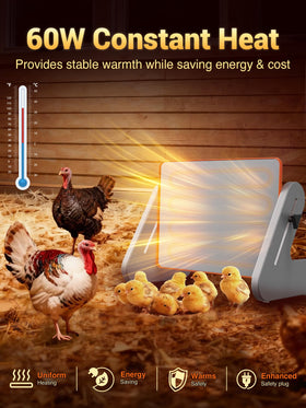 Ficuswin heater with freestanding and wall mounting options for growing flocks.