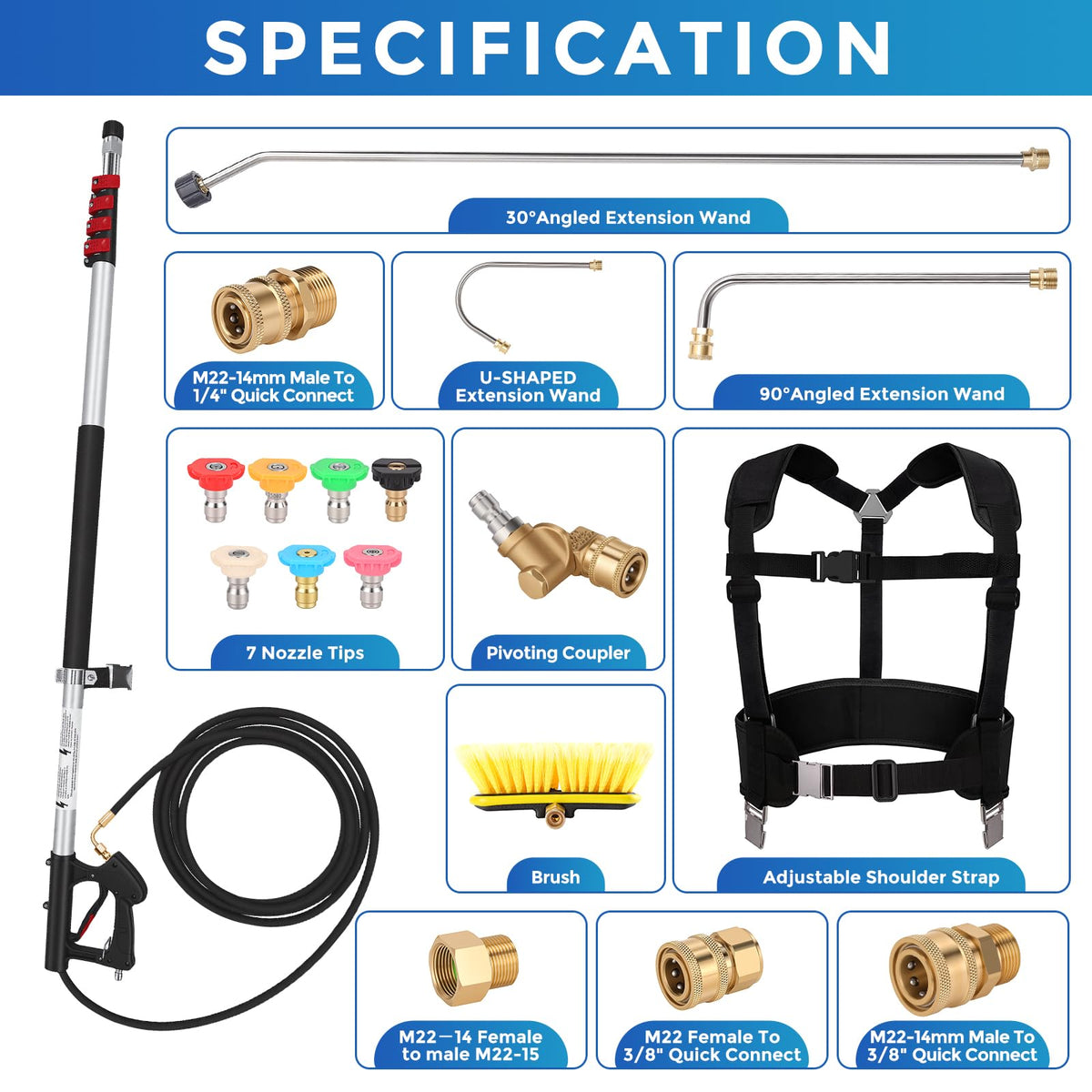 FIDISP adapters collection fits common pressure washer connectors