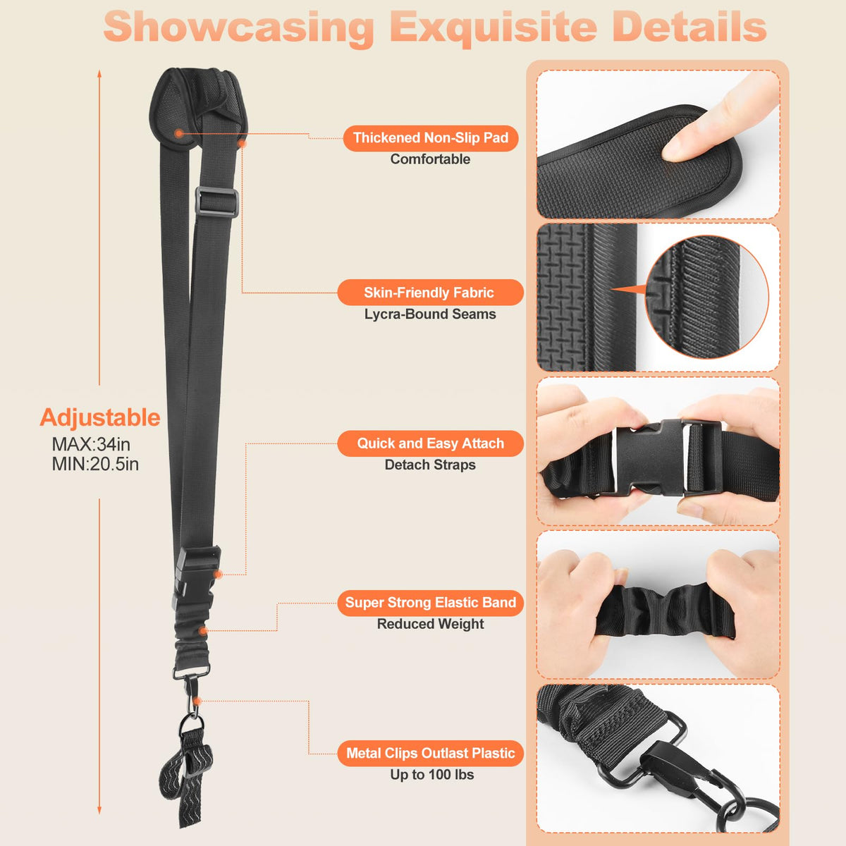 FIEIL strap with stainless steel buckles for durable performance