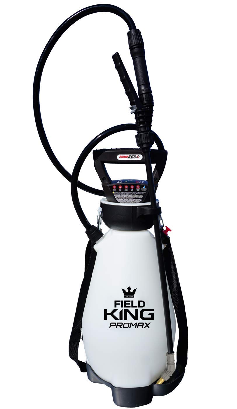 Field King 190571 battery-powered sprayer offers steady, controlled applications.