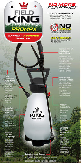 Field King 190571 premium shut-off grip ensures comfortable, precise control.