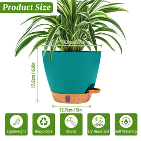 Fielda durable plastic 8-inch pot for indoor and outdoor use.