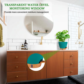 Fielda turquoise 8-inch pot adds modern color to any space.