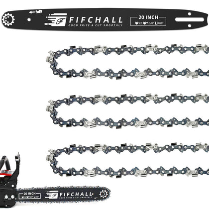 Fifchall 20-inch bar mounted on Husqvarna for smooth cutting