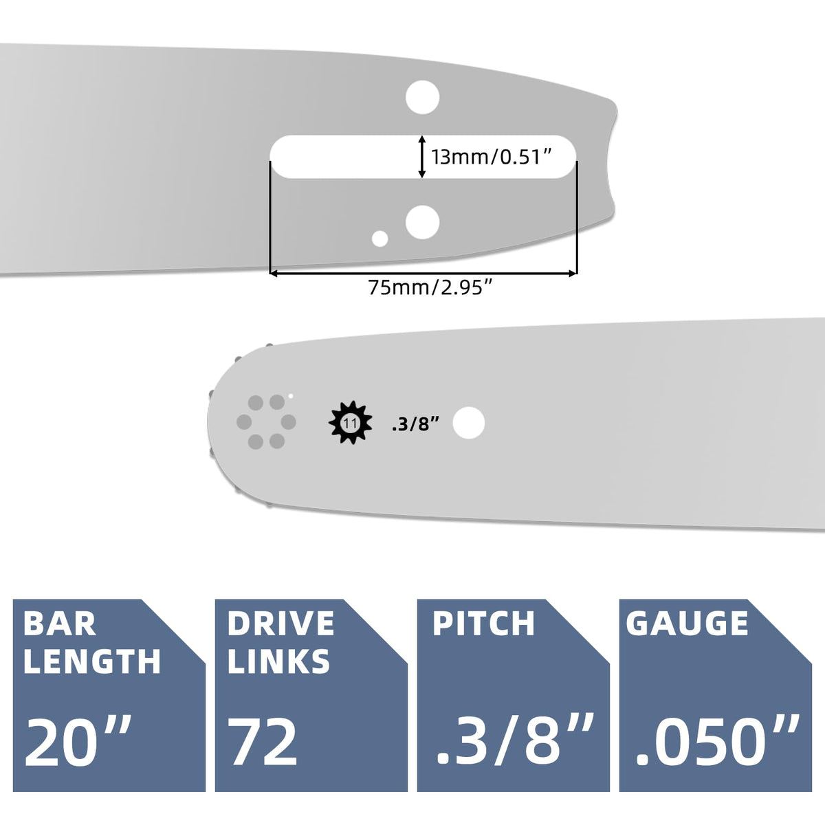 Fifchall triple-chain and bar set for quick tool setup.