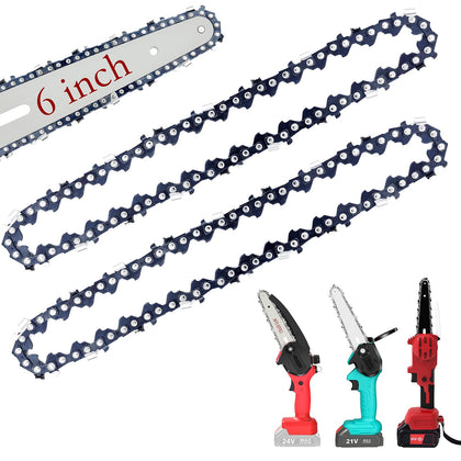 FIFCHALL 6inch mini chainsaw chain packaging showing quick replacement