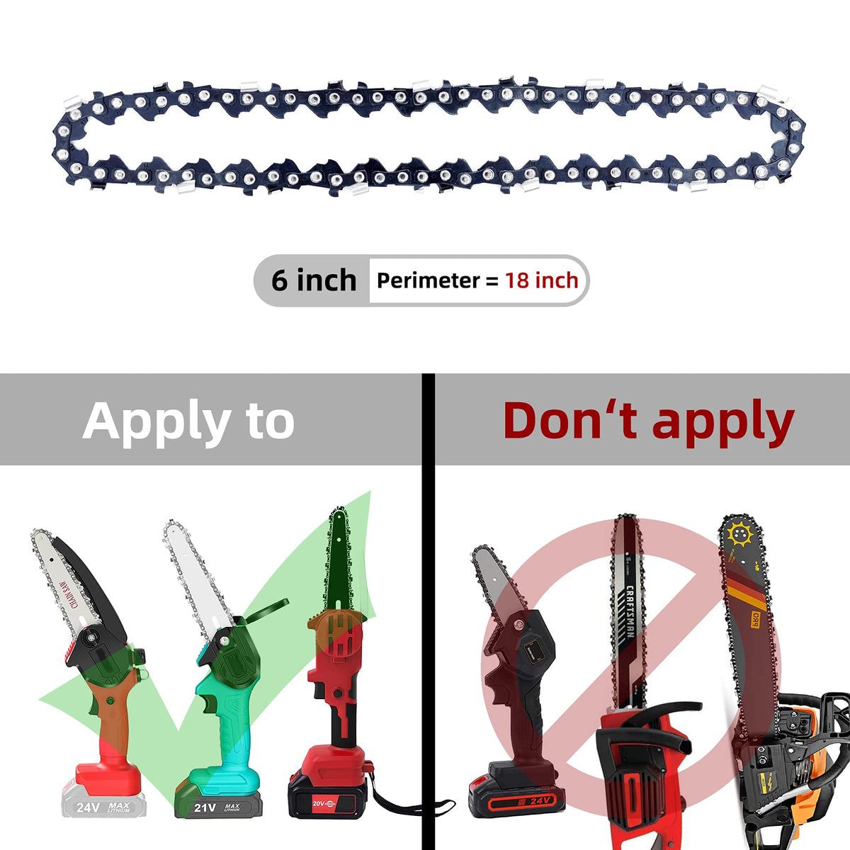 FIFCHALL 6inch mini chain compatibility with multiple 6 inch saws