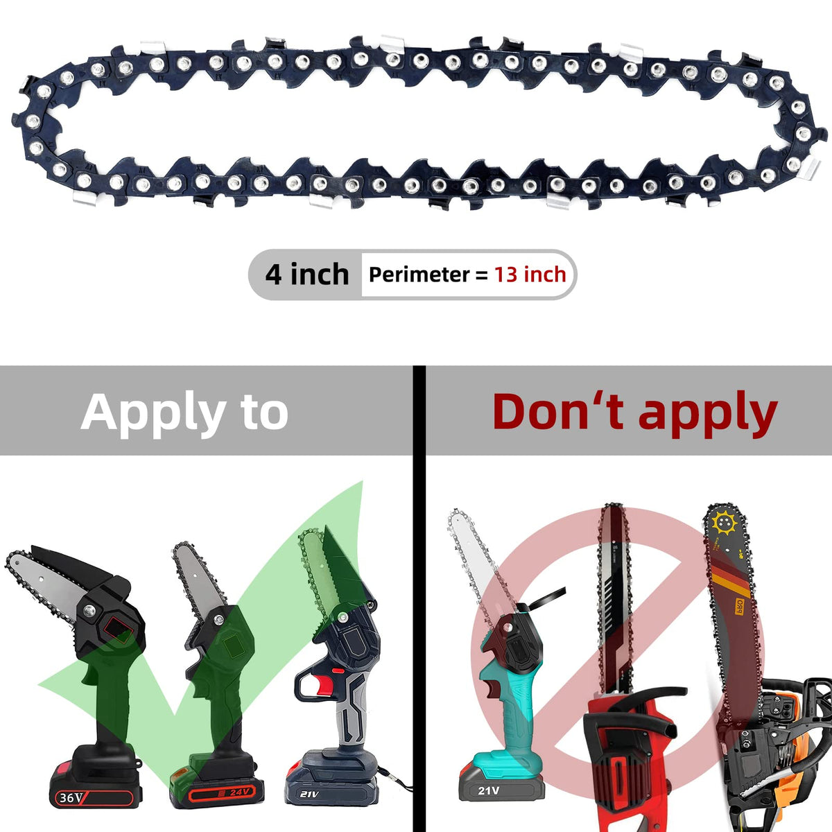 FIFCHALL garden-friendly 4-inch chain for wood cutting and pruning