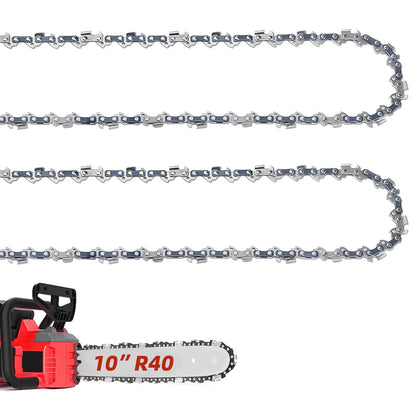 Fifchall r40 10inch chain close-up highlighting precise 3/8 lp pitch and 40 drive links.