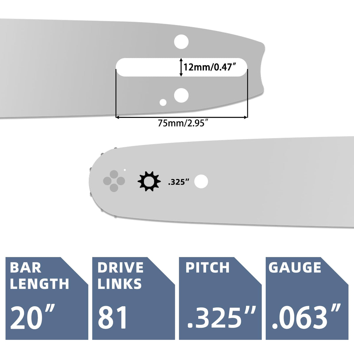 Fifchall STIHL compatible chain set with .325 pitch for steady performance