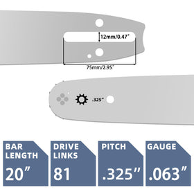 Fifchall STIHL compatible chain set with .325 pitch for steady performance