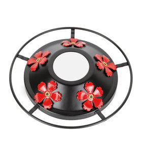 FIGEPO metal cover with red flowers—visual appeal and easy nectar access.