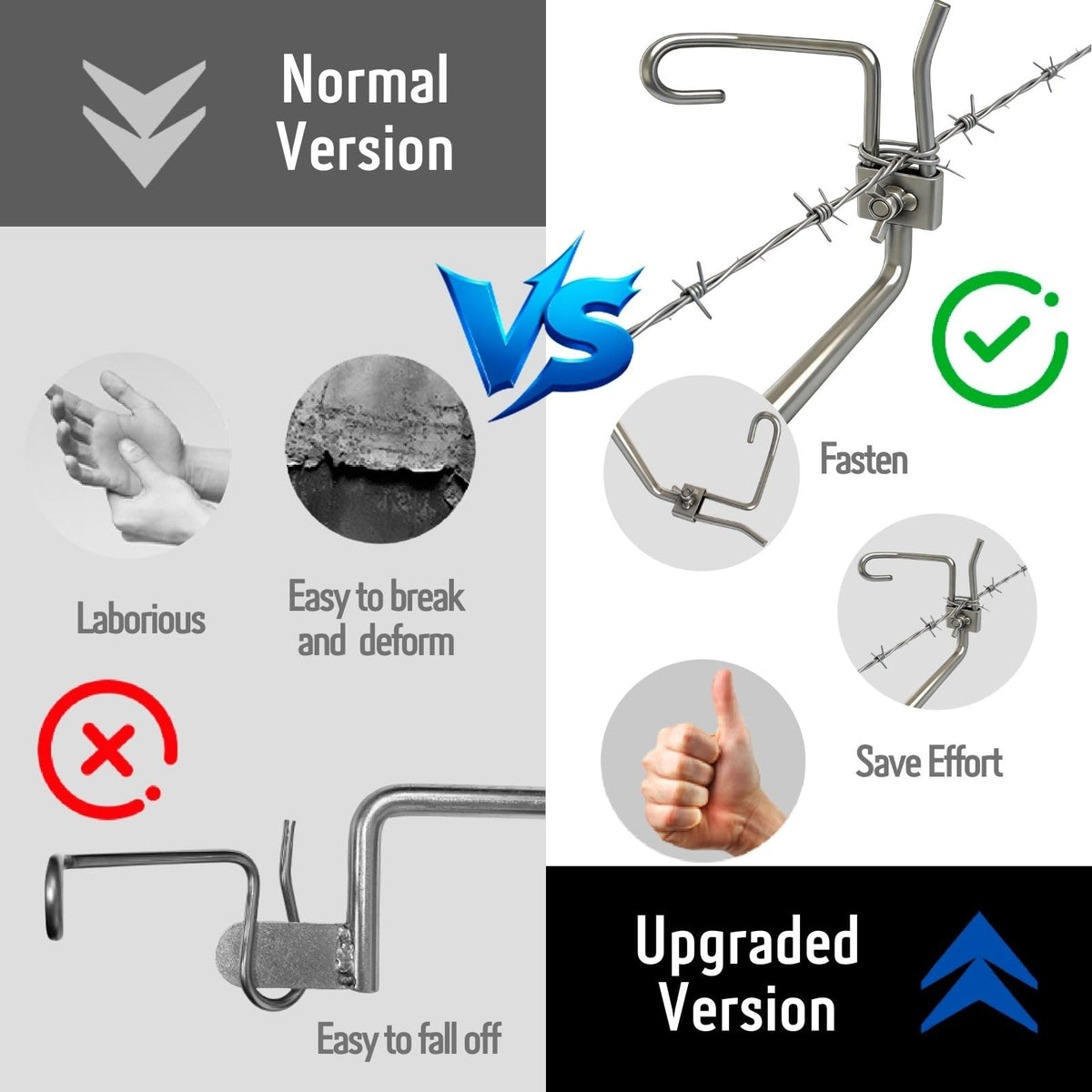 Fijaru galvanized steel clips showing rust resistance for outdoor use.