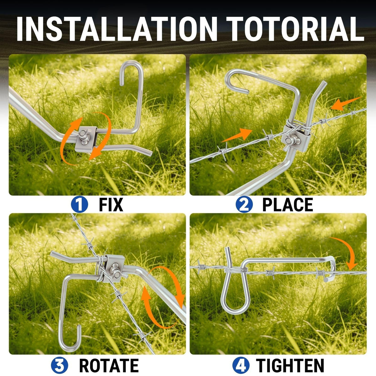 Fijaru serrated jaws prevent slipping during fence tensioning in wind.