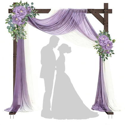 Fikowo wooden arch offers a stable tripod backdrop for outdoor ceremonies.