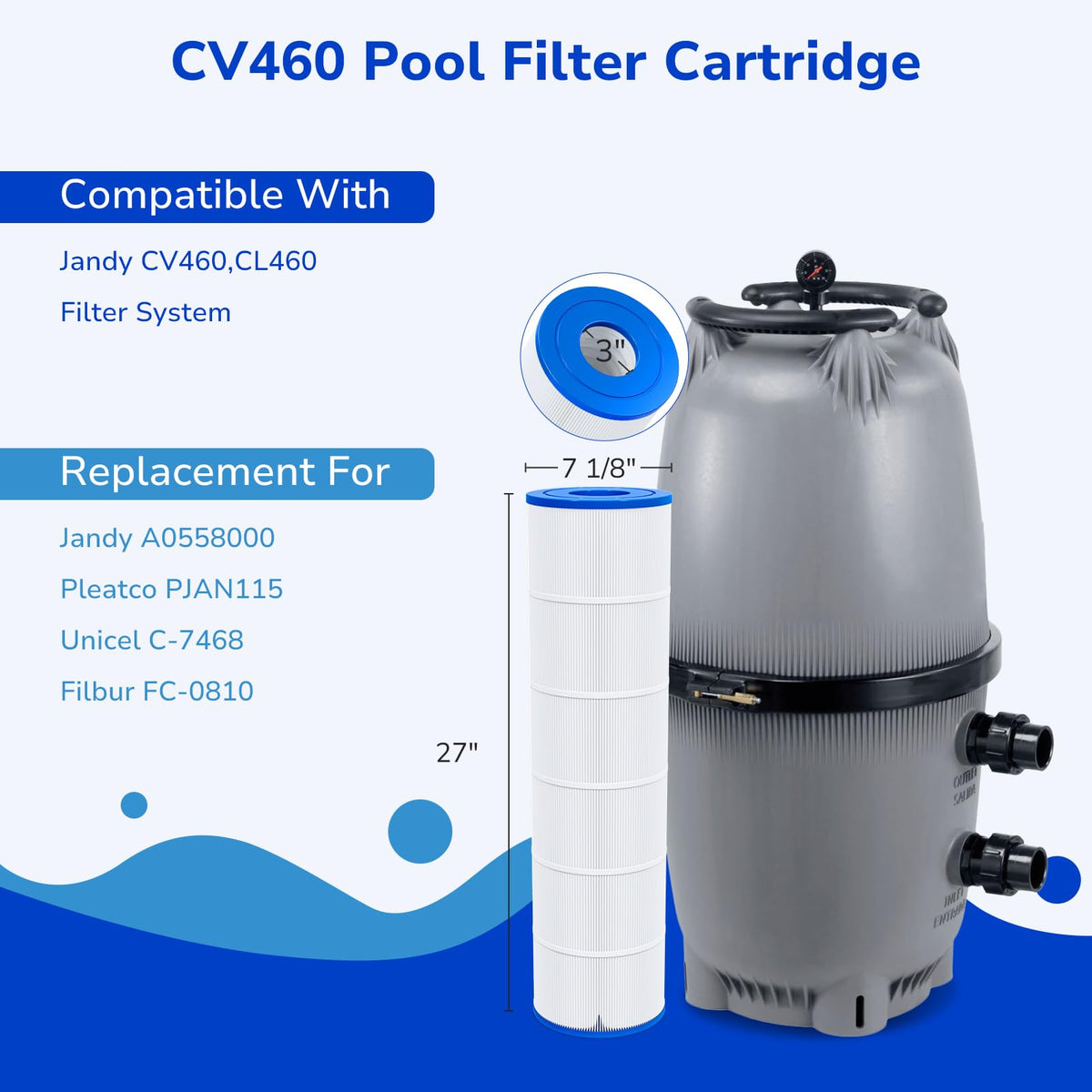 Fil-fresh CV460 installation view demonstrates easy replacement fit