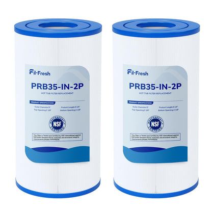 Fil-fresh PRB35-IN filter side view, compact fit for tight spa spaces and debris capture.