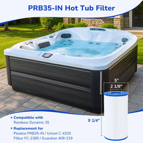 Fil-fresh PRB35-IN filter top view, proper orientation for optimal water flow.