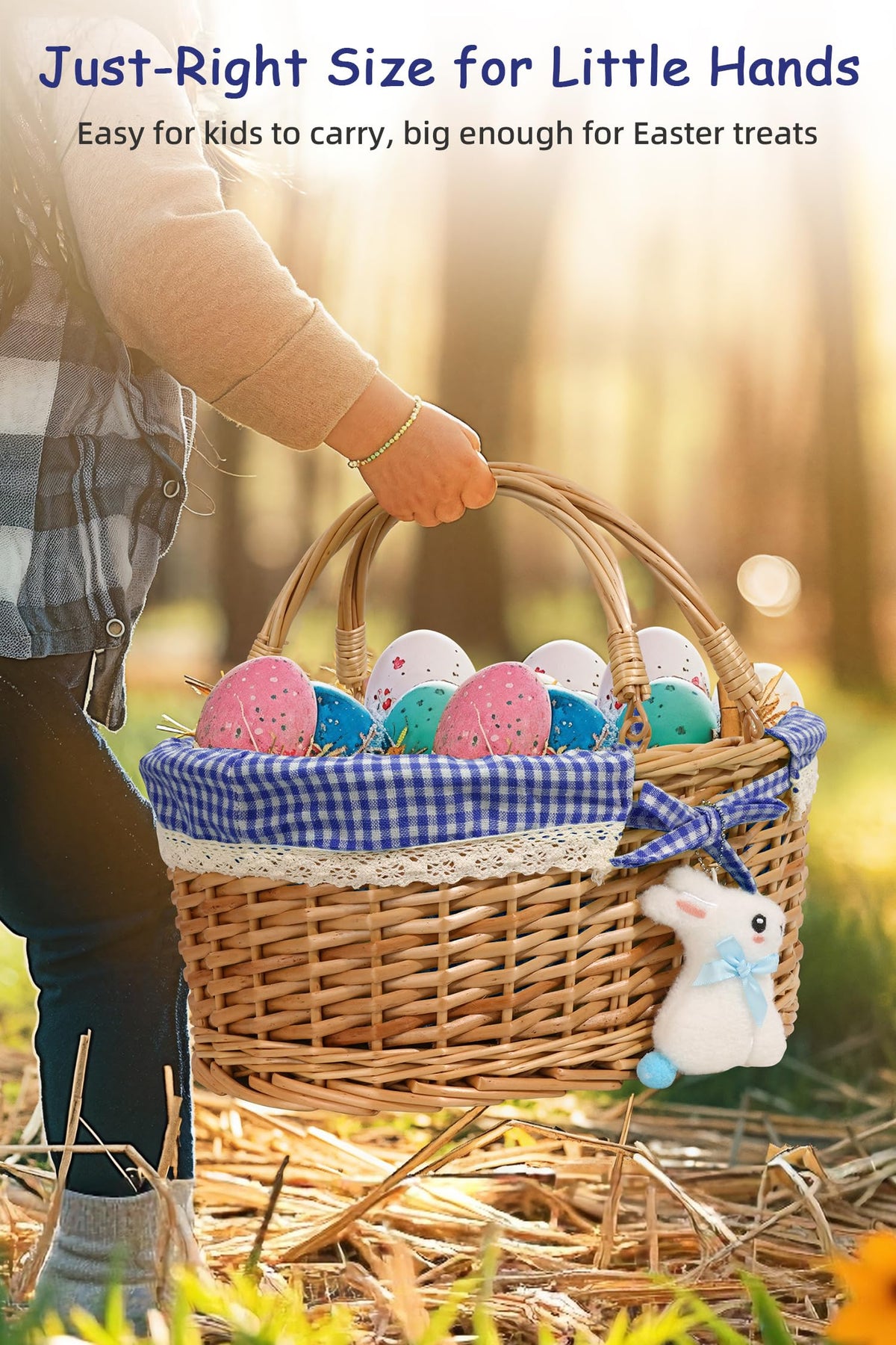Filano bunny charm adds whimsy to baskets and keeps the theme cohesive.